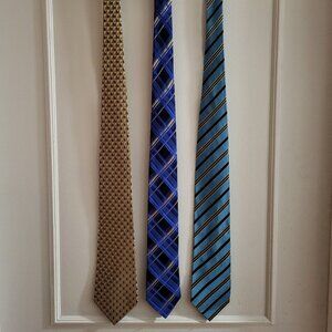 Geoffrey Beene 100% Silk Tie Bundle (Lot of 3)